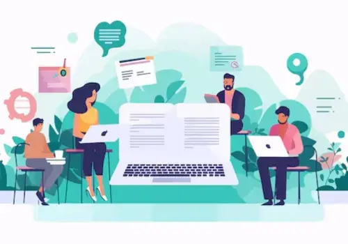 a creative team working on copywriting